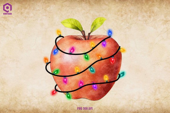 Apple Christmas Tree Lights: Festive Illustrations