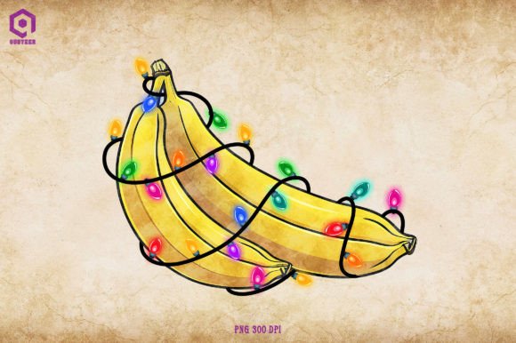 Banana Christmas Tree Lights: Festive Illustrations
