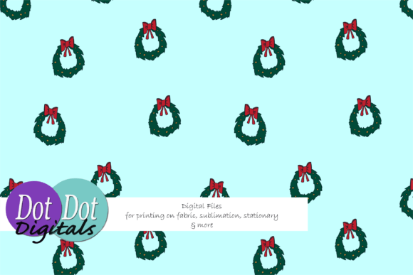 Blue Christmas Wreaths: Seamless Illustrations