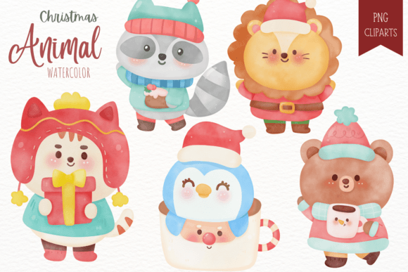 Christmas Animal Illustrations for Crafters