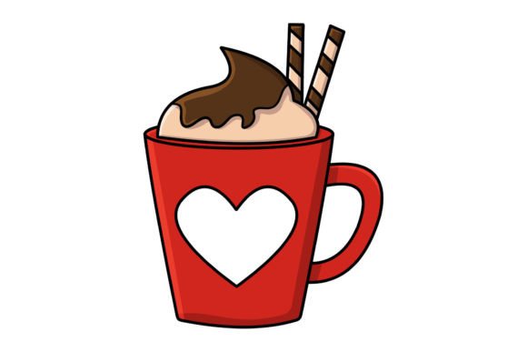 Christmas Chocolate Mug Icon: Cozy Illustrations