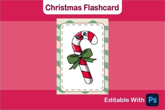 Christmas Flashcard: Candy Cane Happy Illustrations