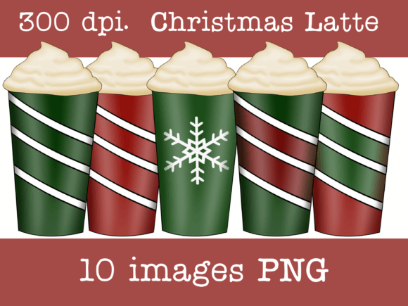 Christmas Latte 10 Images: Cozy Illustrations