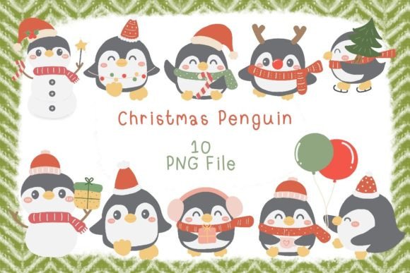 Christmas Penguin Clipart: Winter Illustrations