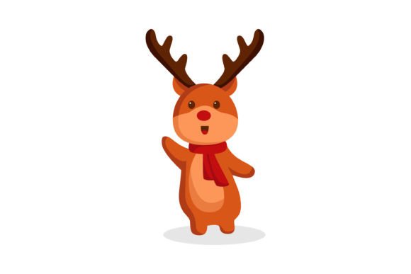 Christmas Reindeer Cartoon: Festive Illustrations for Design
