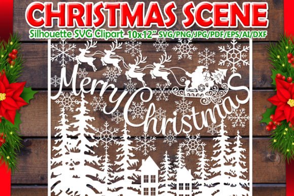 Christmas Scene Silhouette Design SVG 2 Review