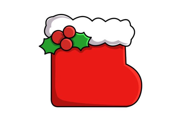Christmas Sock Icon Vector Illustration for Holiday Illustrations