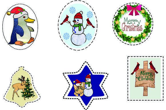 Christmas Sticker Sheet: A Designer's Take on Holiday Embroidery