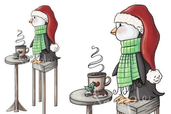 Christmas Treats and Penguin Clipart: Festive Illustrations