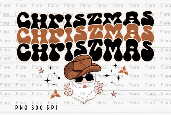 Cowboy Santa Christmas Retro Western PNG: Illustrations