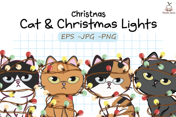 Cute Cat Christmas Lights Set1: Festive Illustrations Review