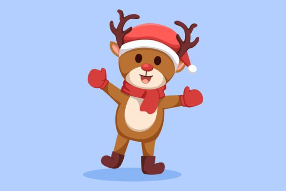 Cute Christmas Reindeer Illustrations for Branding