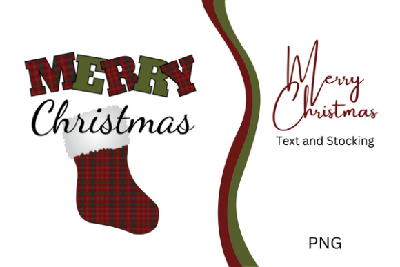 Merry Christmas Text and Stocking Illustrations Review