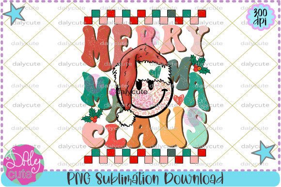 Retro Christmas Smiley Mama: Festive Illustrations