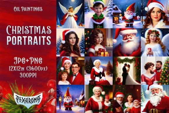 Reviewing Christmas Oil Painting Portraits Art for Stitching