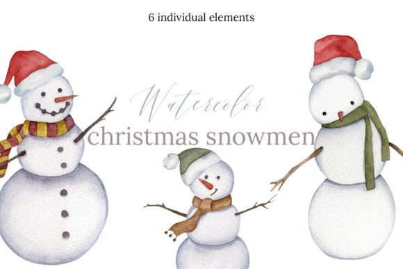 Watercolor Christmas Snowmen Clipart & Illustrations Review